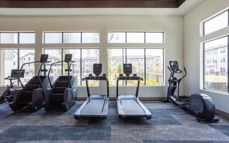 a room with exercise equipment